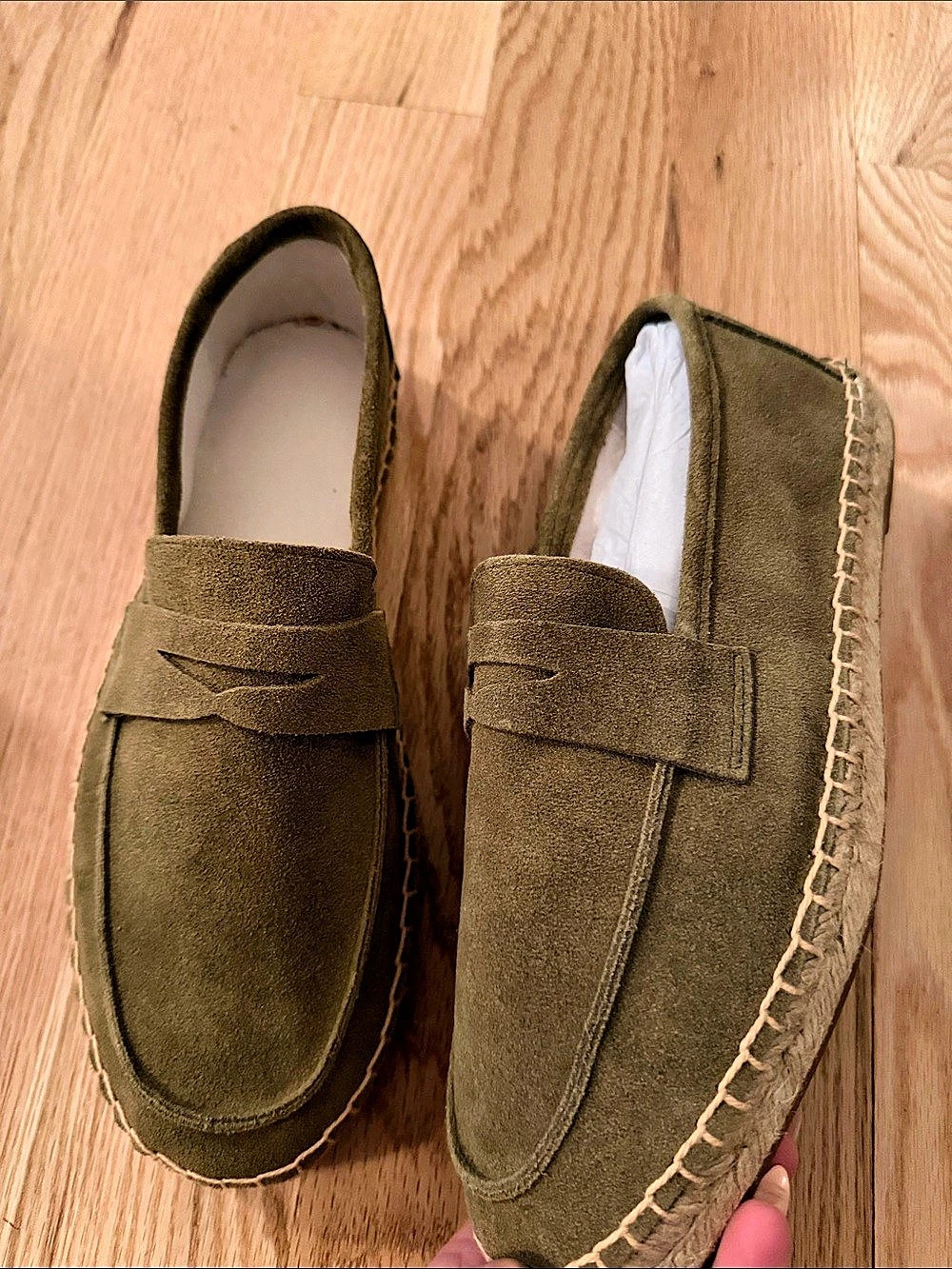 Green Espadrille Loafers